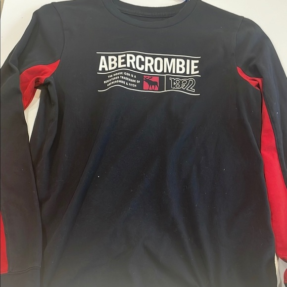 Abercrombie & Fitch Kids Navy and Red Long Sleeve Shirt - Picture 1 of 1